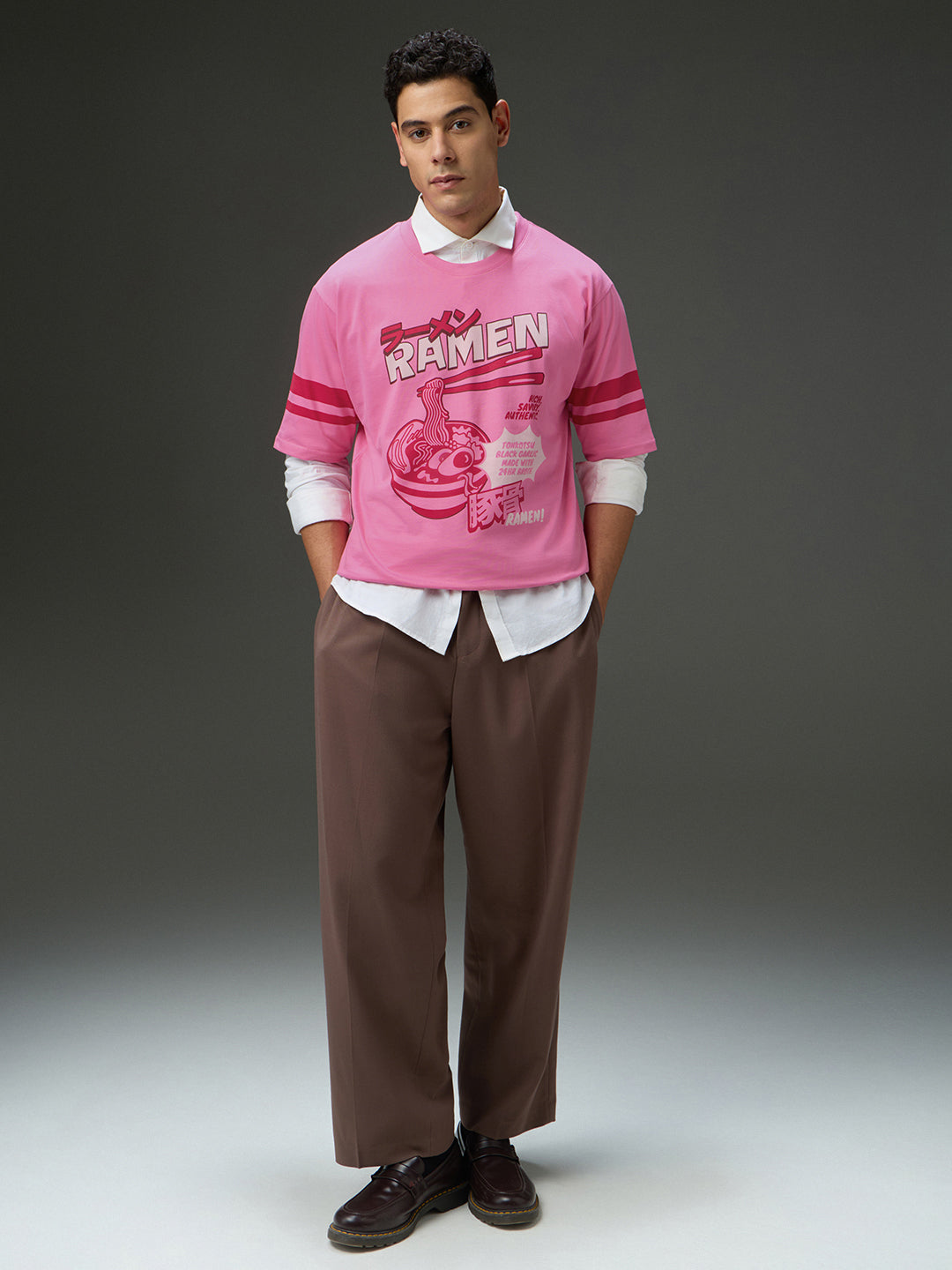 Mens Round Neck Half Sleeve Printed Oversized Fit Tshirt