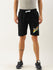 Men Black Typography Printed Mid-Rise Regular Shorts