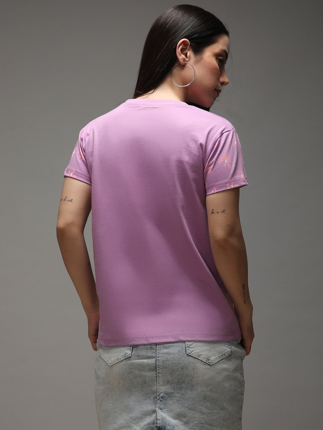 Womens Half Sleeve Round Neck Embroidery Regular Fit Tshirts