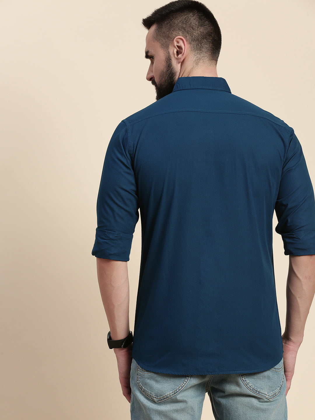 Mens Plain Full Sleeve Shirt With Pocket