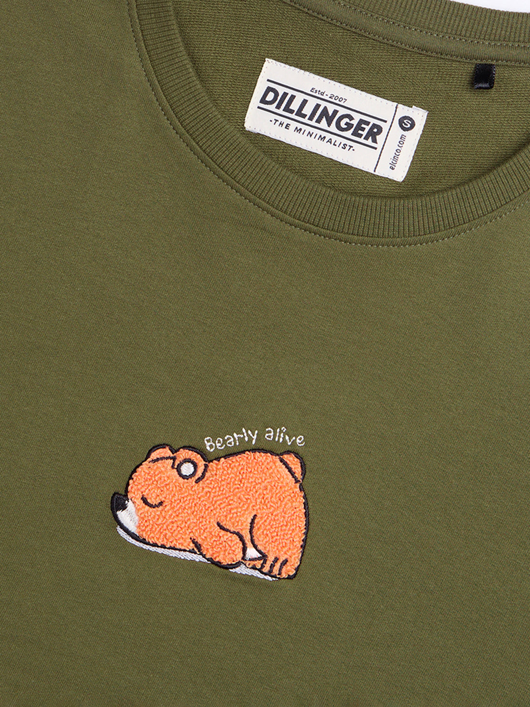 Womens Embroidery Boxy Regular Fit French Terry Cotton Tshirt