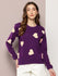 Womens Full Sleeve Round Neck Printed Relaxed Fit Tshirts