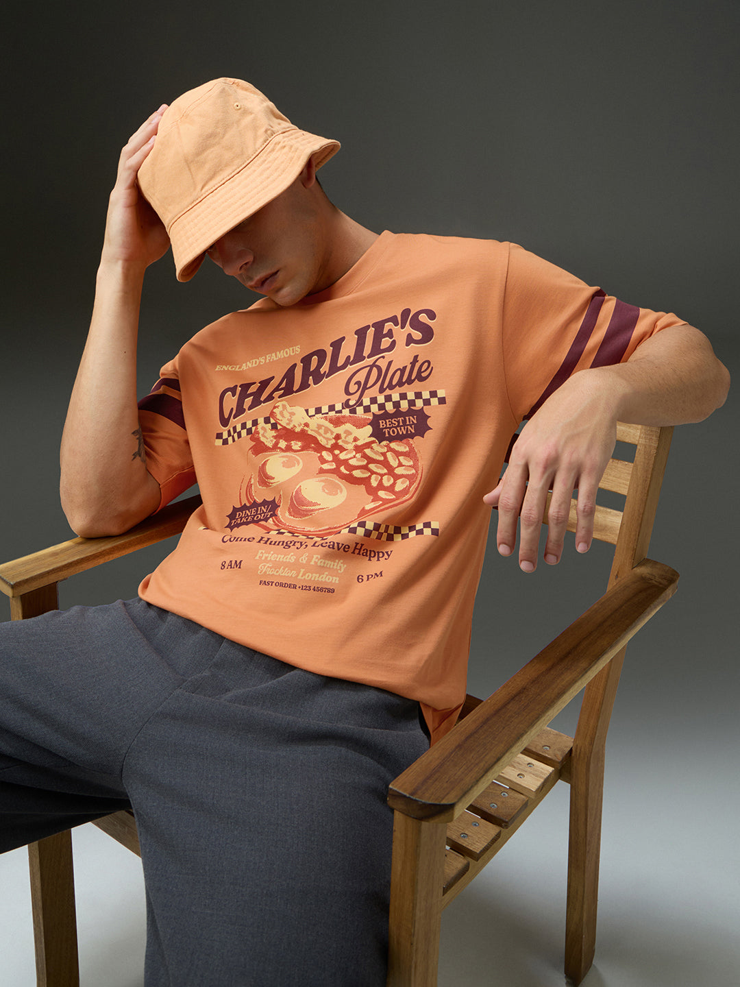 Mens Round Neck Half Sleeve Printed Oversized Fit Tshirt