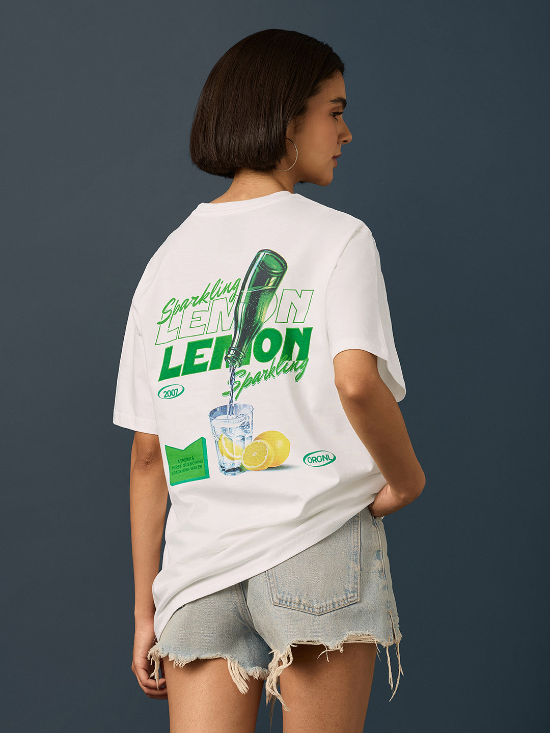 Womens Short Sleeve Printed Oversized Fit Tshirt 