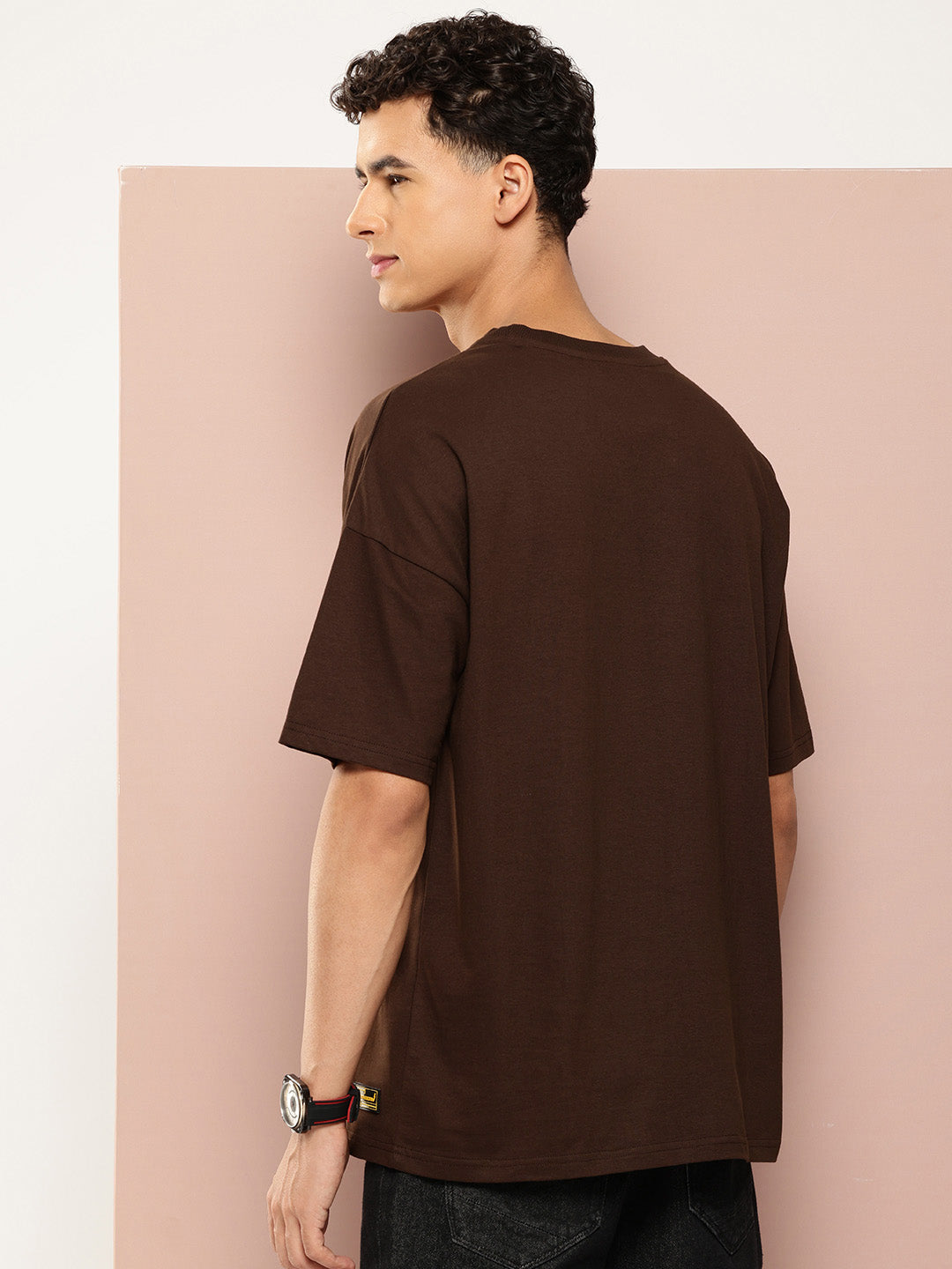 Mens Half Sleeve Drop Shoulder Printed Oversized Fit T-Shirts