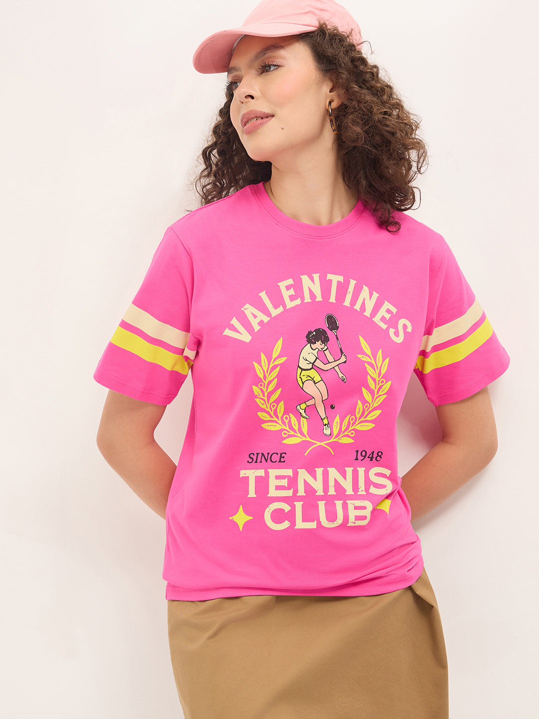 Womens Half Sleeve Round Neck Printed Oversized Fit Tshirts