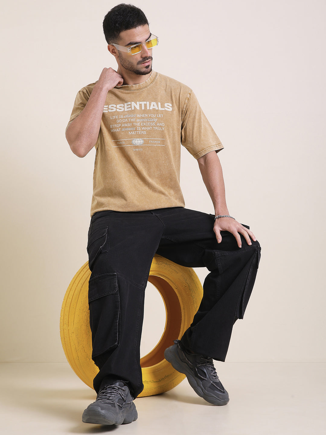 Mens Half Sleeve Round Neck Printed Oversized Fit Tshirts