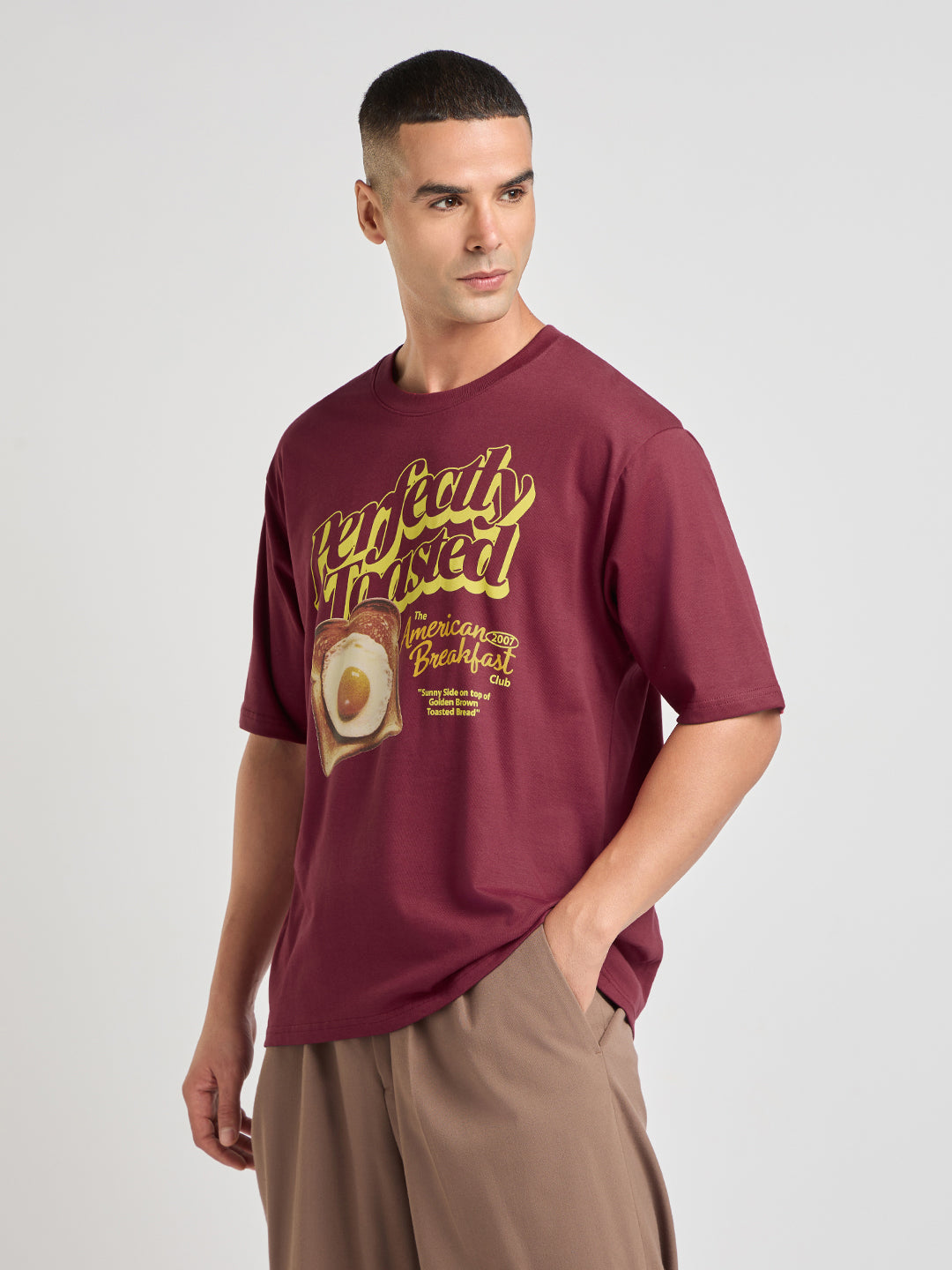 Mens Printed Oversized Cotton Round Neck Tshirt