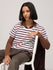 Womens Striped Boxy Regular Fit Cotton T-Shirt