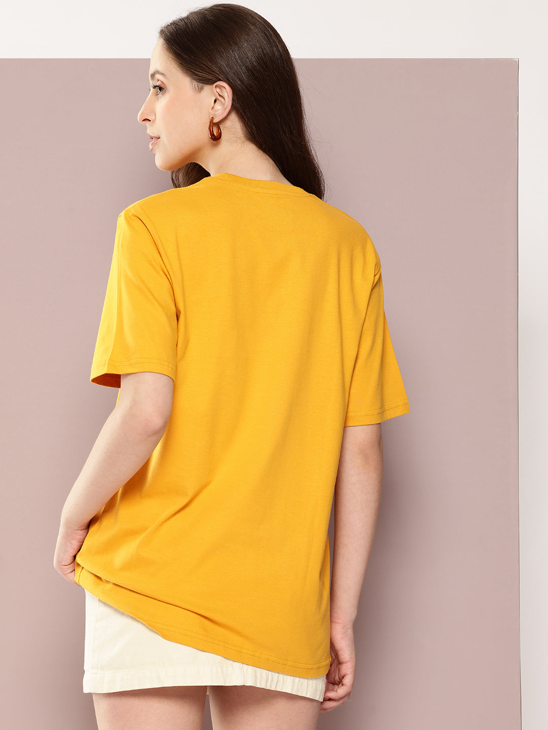 Womens Half Sleeve Round Neck Printed Oversized Fit Tshirts