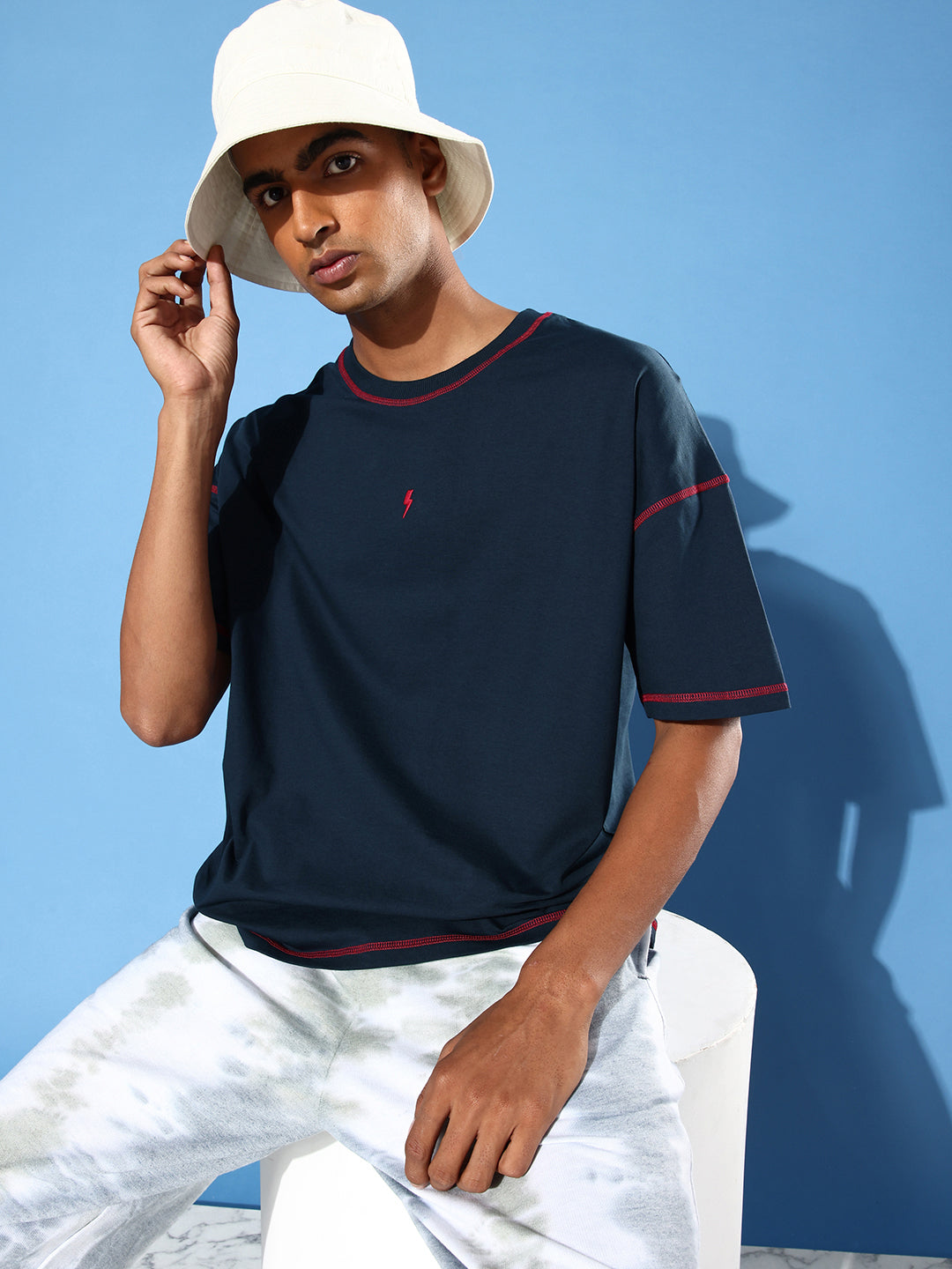 Mens Half Sleeve Drop Shoulder Plain Oversized Fit T-Shirts