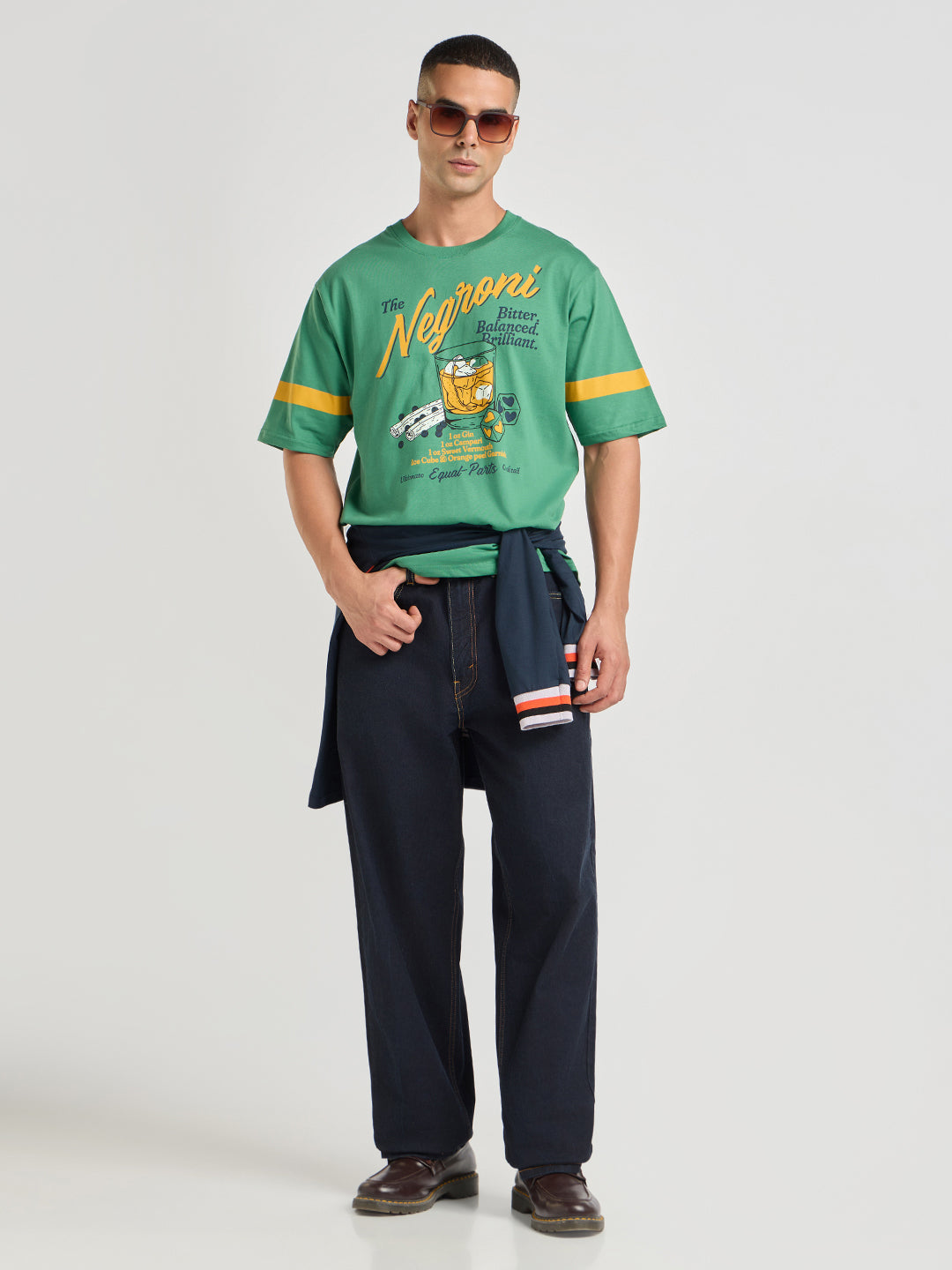 Mens Printed Oversized Half Sleeve Round Neck Tshirt