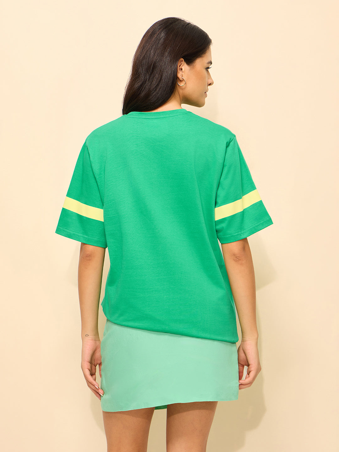 Womens Printed Oversized Fit Cotton T-Shirt