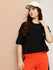 Womens Half Sleeve Round Neck Solid Oversized Fit Tshirts