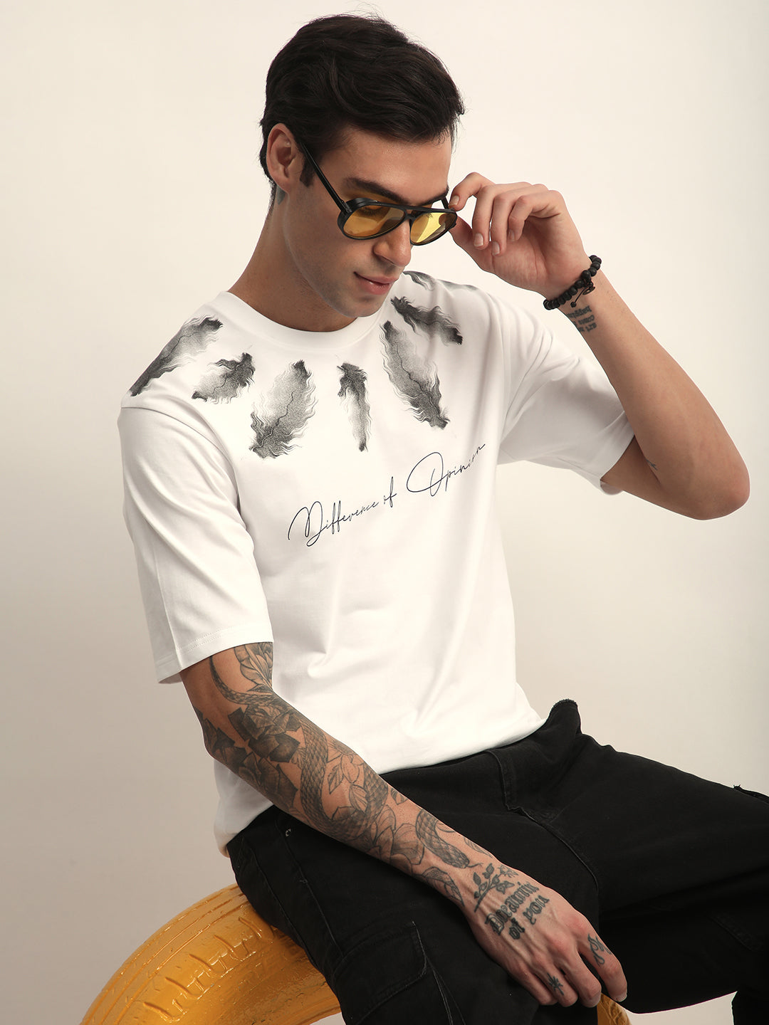 Mens Half Sleeve Round Neck Printed Oversized Fit Tshirts