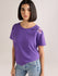 Womens Embroidery Boxy Regular Fit French Terry Cotton Tshirt