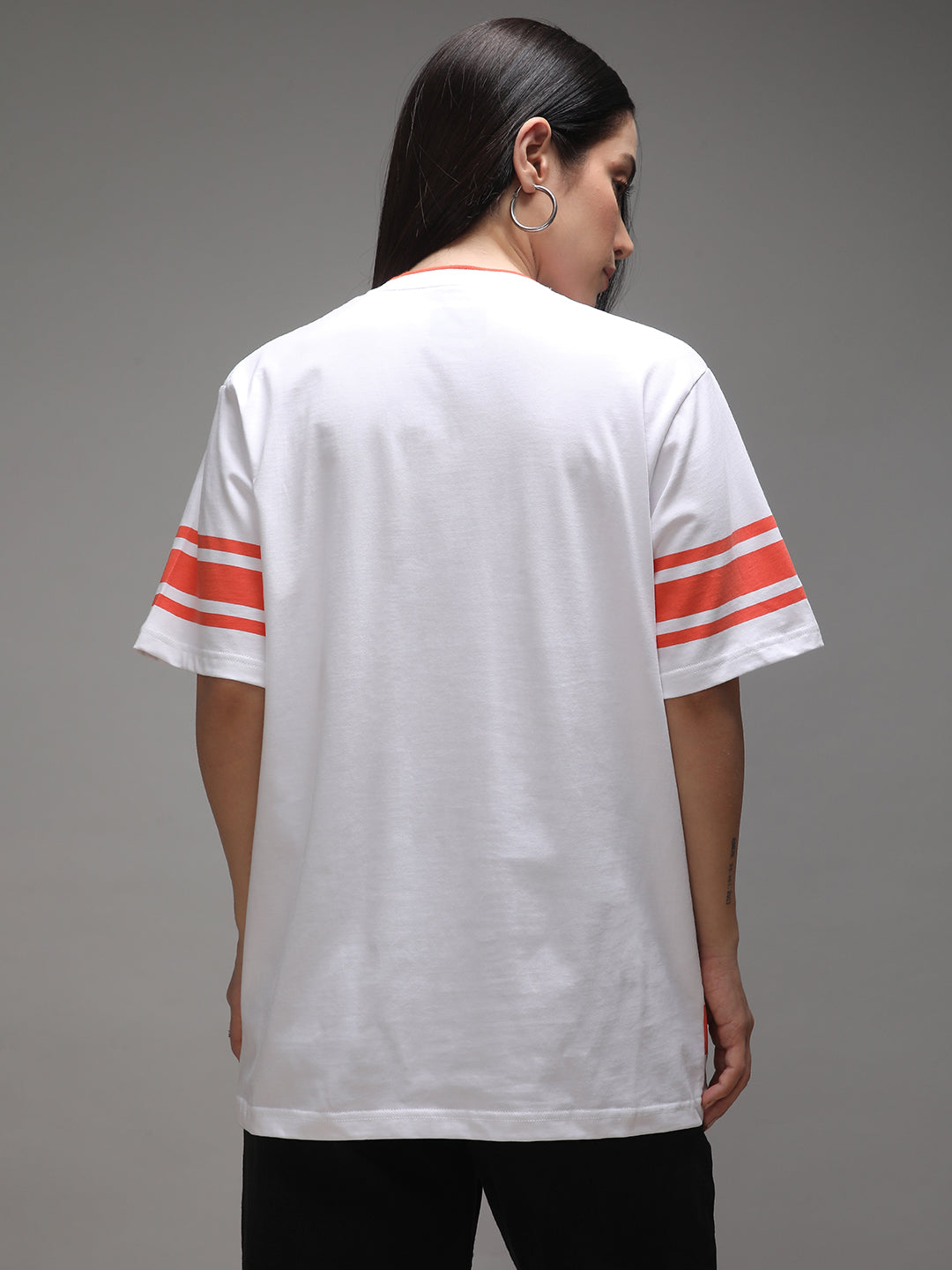 Womens Half Sleeve V-Neck Printed Oversized Fit Tshirts