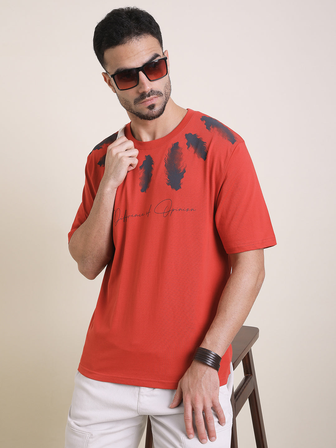 Mens Half Sleeve Round Neck Printed Oversized Fit Tshirts