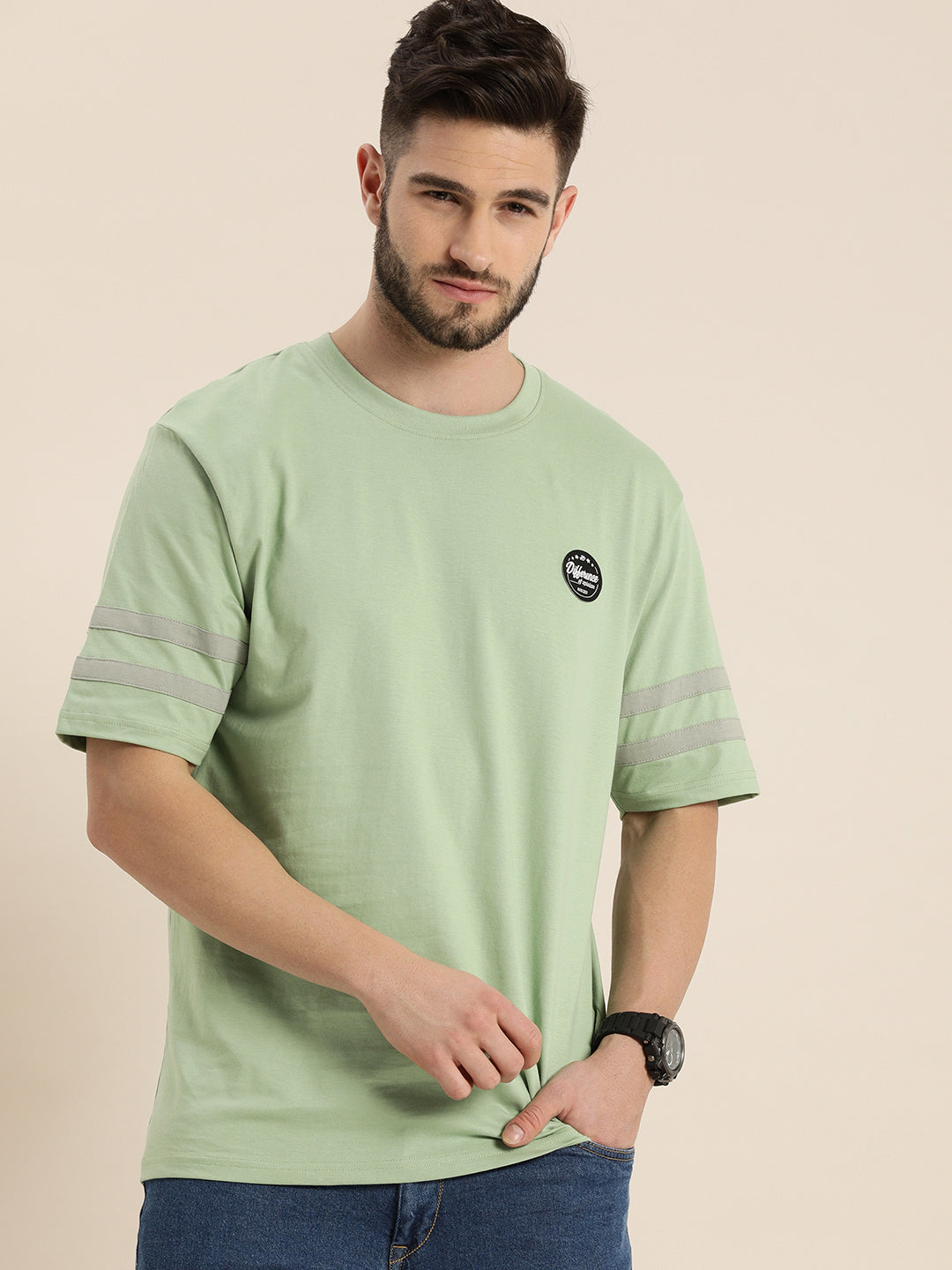 Mens Short Sleeve Round Neck Oversized Fit Tshirt