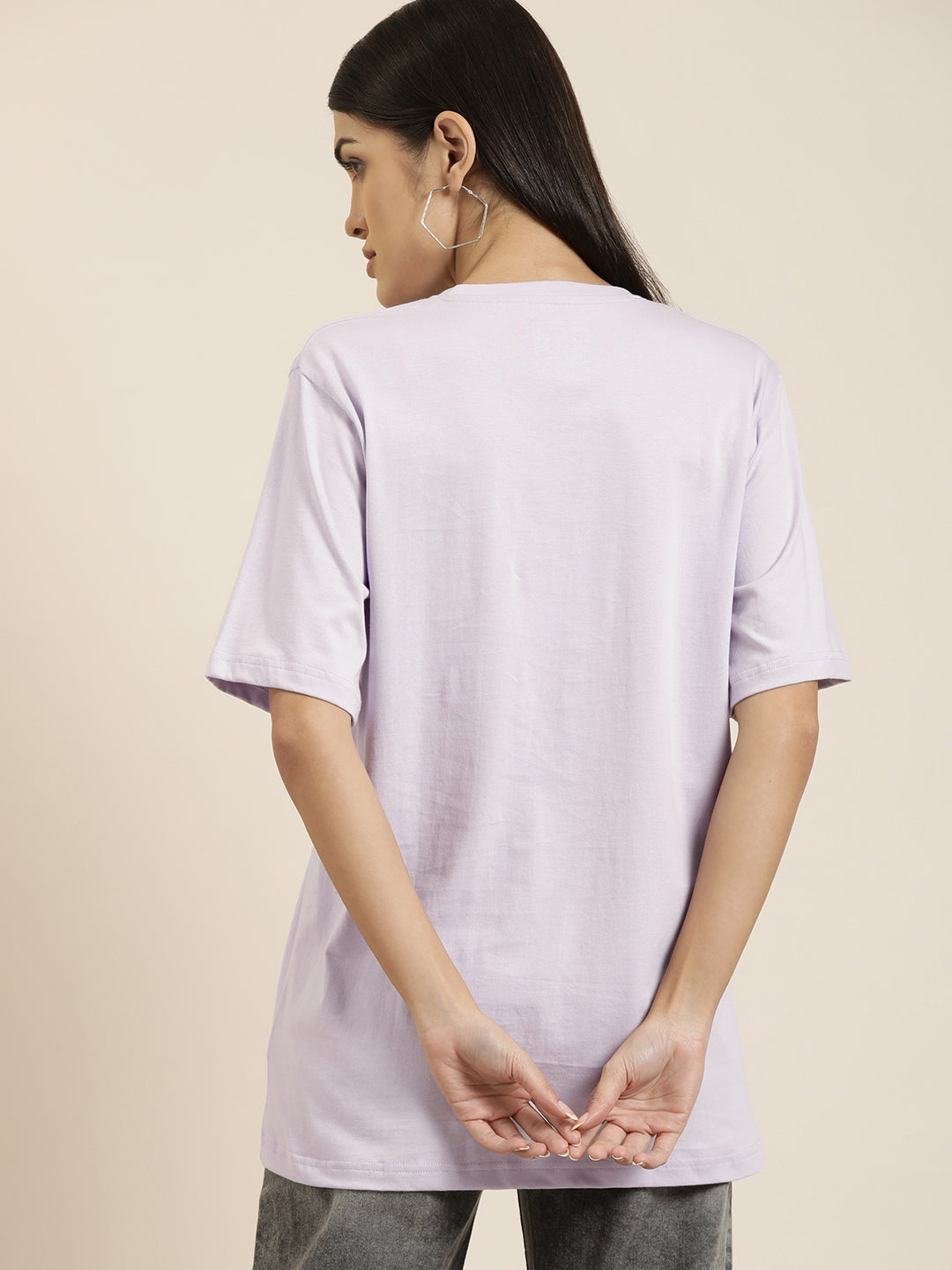 Womens Half Sleeve Round Neck Oversized Fit T-Shirts