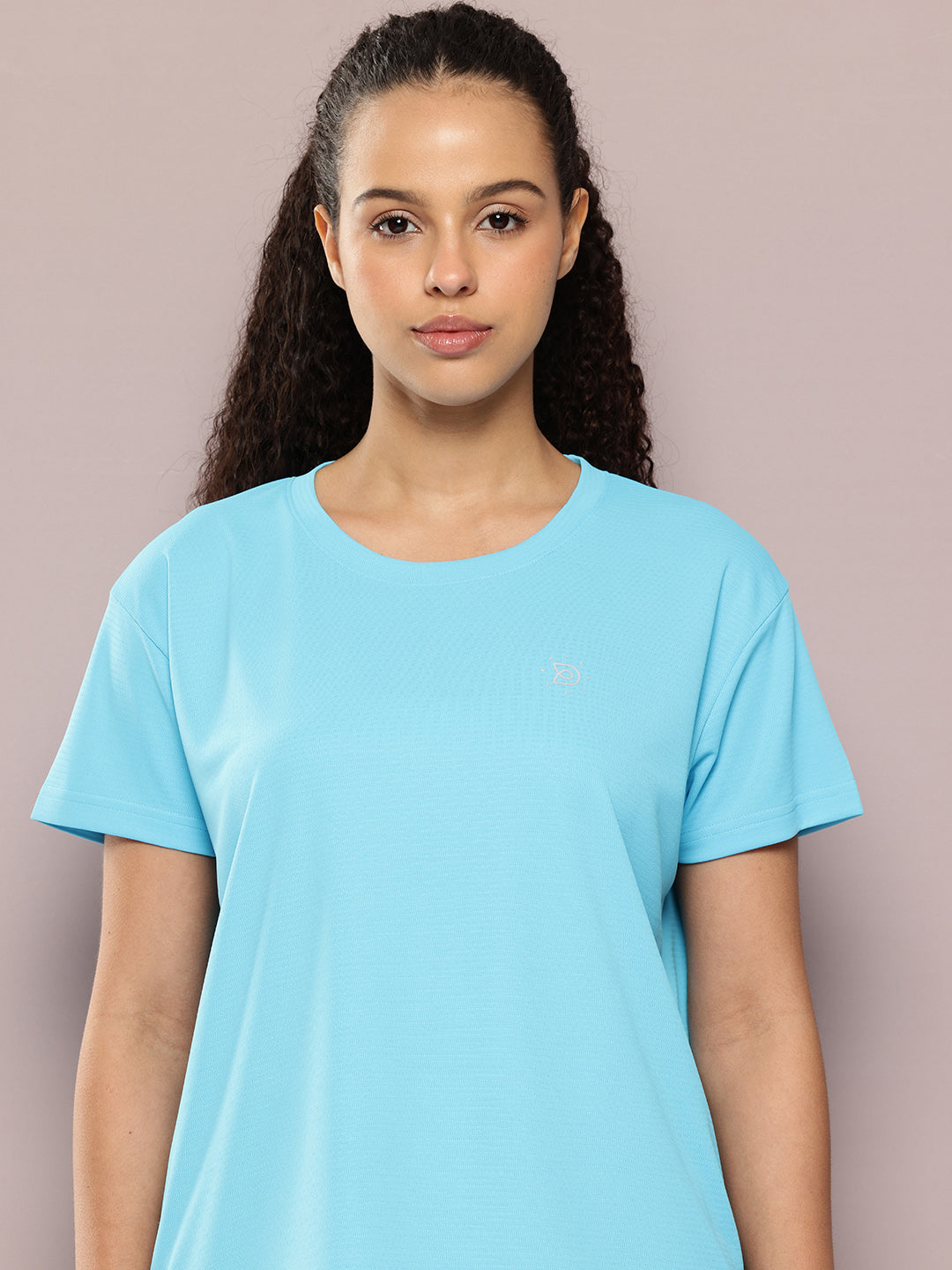 Womens Half Sleeve Round Neck Solid Boxy Fit Tshirts