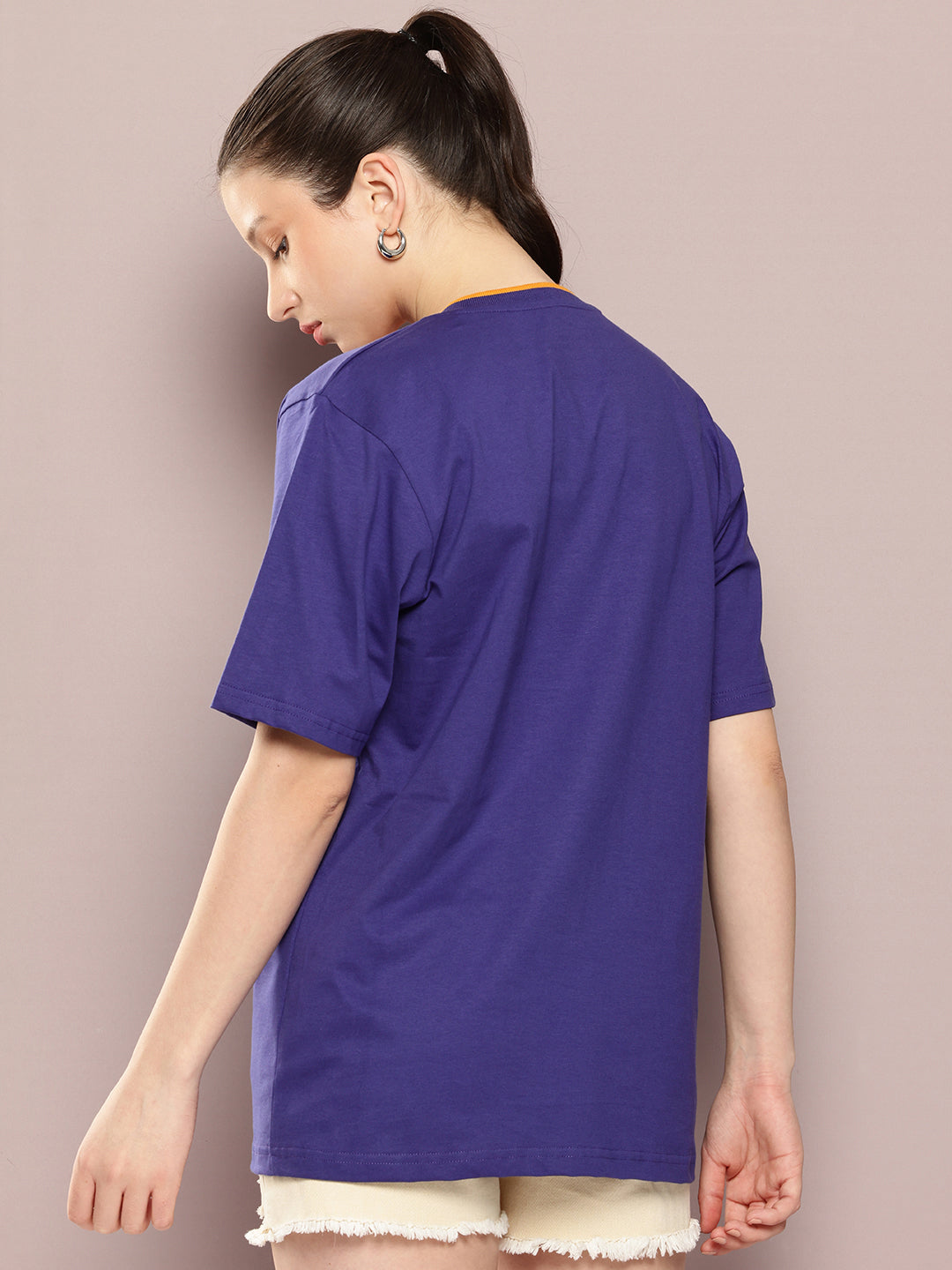 Womens Half Sleeve V-Neck Printed Oversized Fit Tshirts