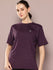 Womens Short Sleeve Round Neck Oversized Polyster Tshirt
