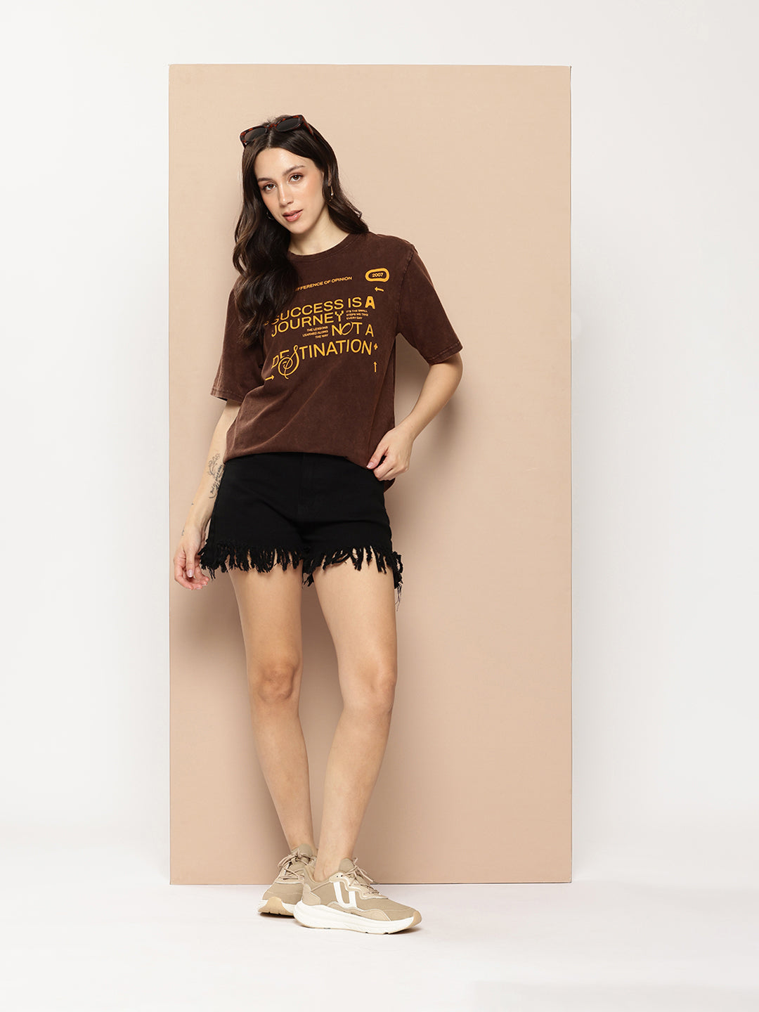 Womens Half Sleeve Round Neck Printed Oversized Fit Tshirts