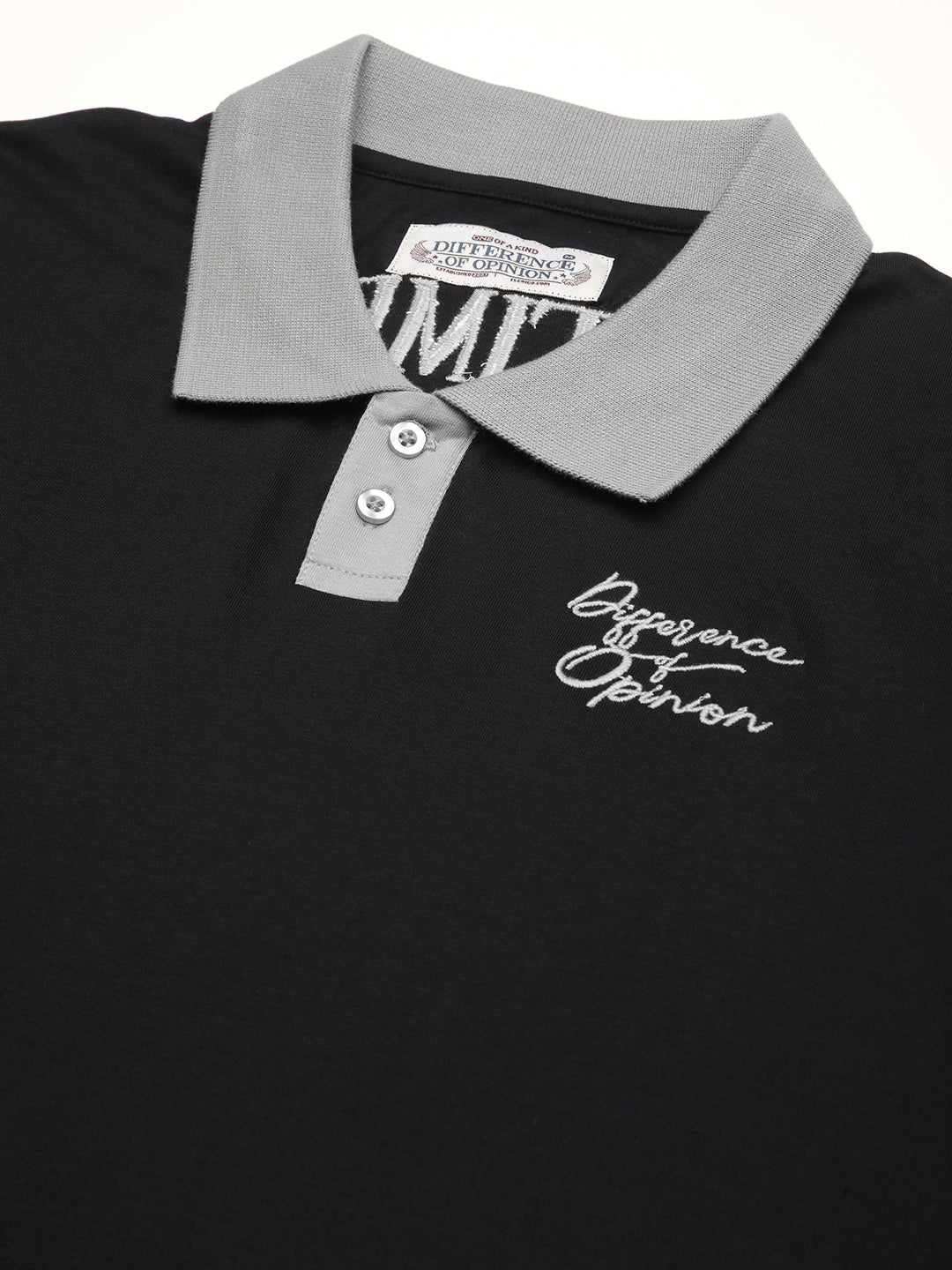 Mens Half Sleeve Polo Neck Back Embroidered Relaxed Fit Tshirts