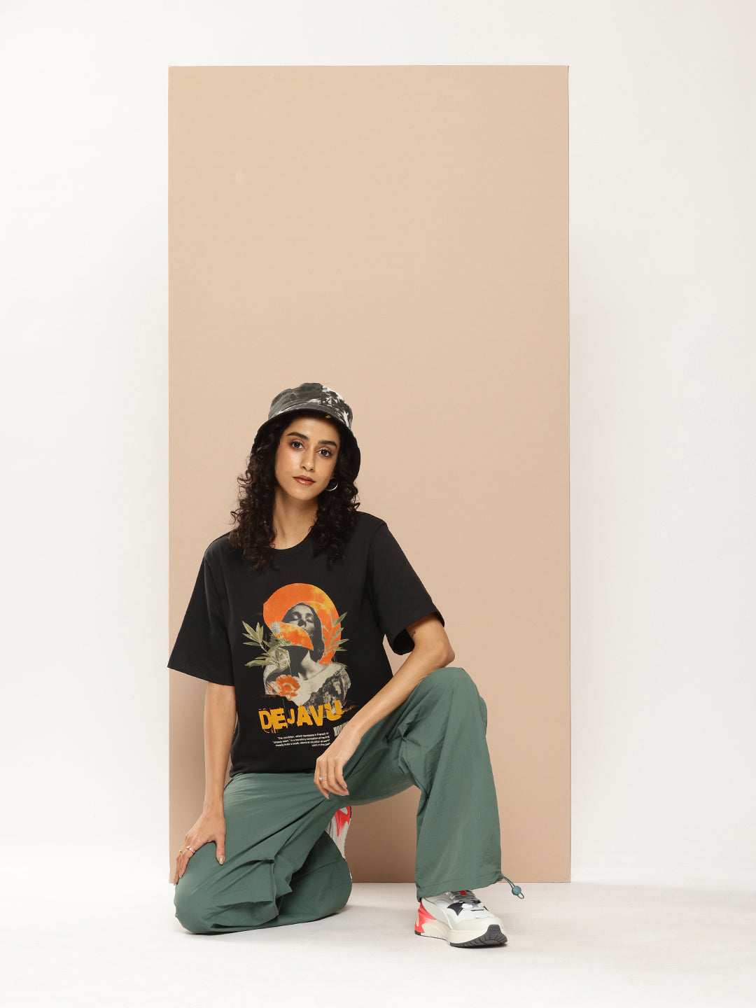 Womens Half Sleeve Round Neck Printed Oversized Fit Tshirts