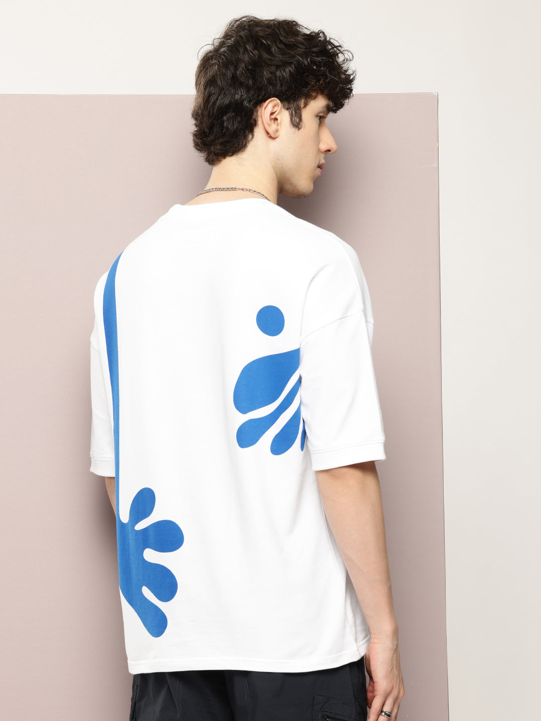 Mens Half Sleeve Round Neck All-Over Printed Oversized Fit Tshirts