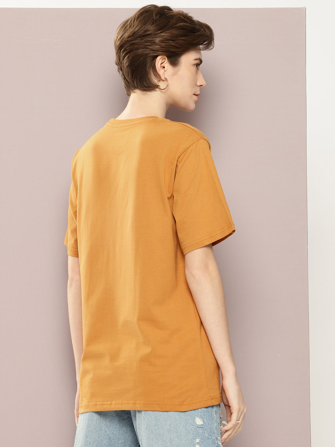 Womens Half Sleeve Round Neck Printed Oversized Fit Tshirts
