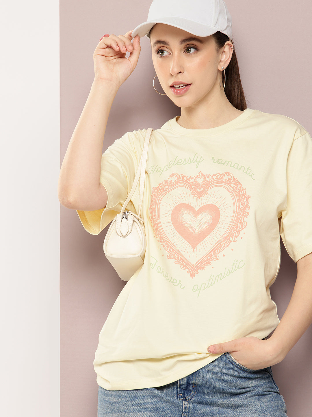 Womens Half Sleeve Round Neck Printed Oversized Fit Tshirts