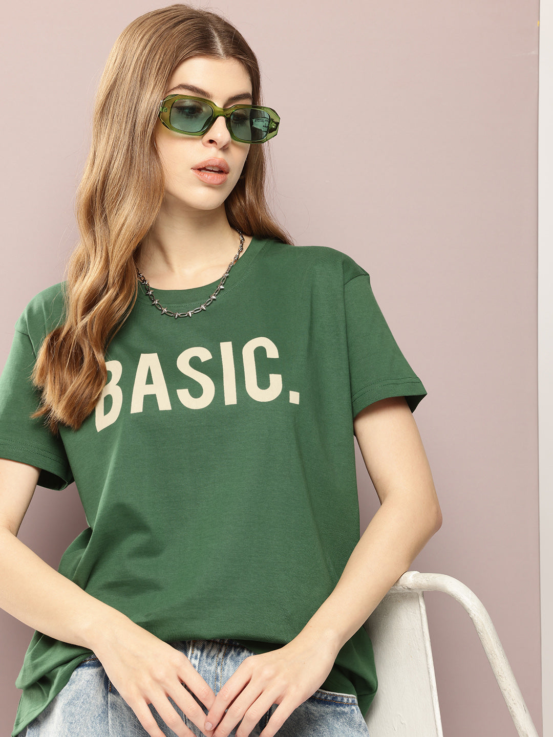 Womens Half Sleeve Round Neck Printed Boxy Fit Tshirts