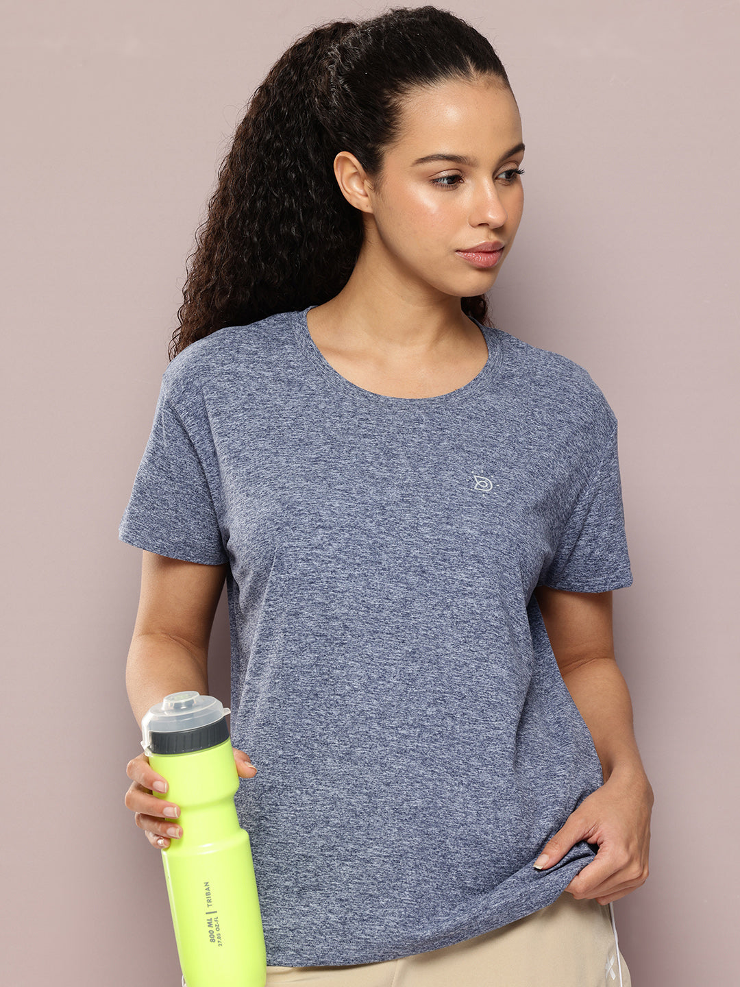 Womens Half Sleeve Round Neck Solid Boxy Fit Tshirts