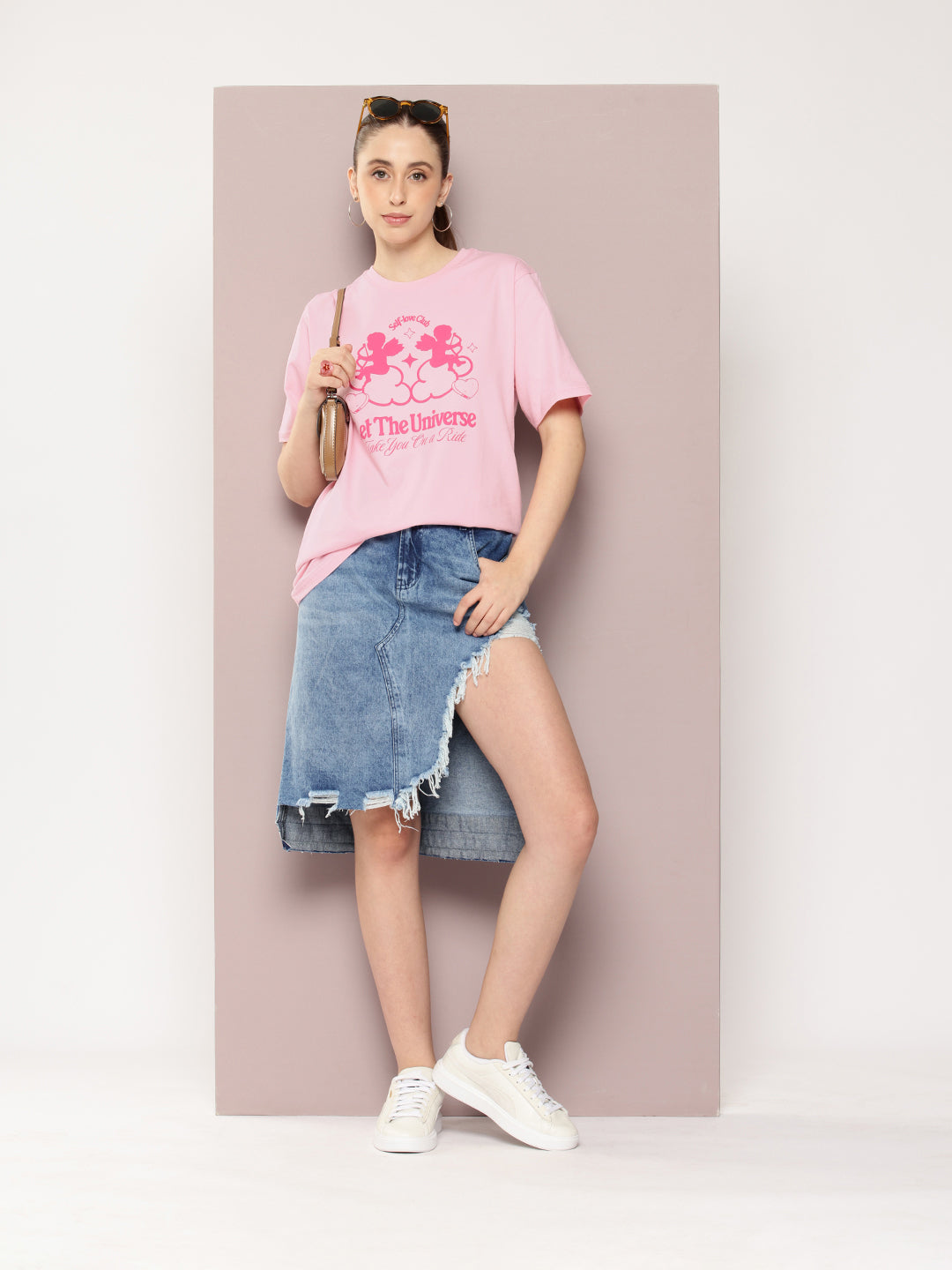 Womens Half Sleeve Round Neck Printed Oversized Fit Tshirts