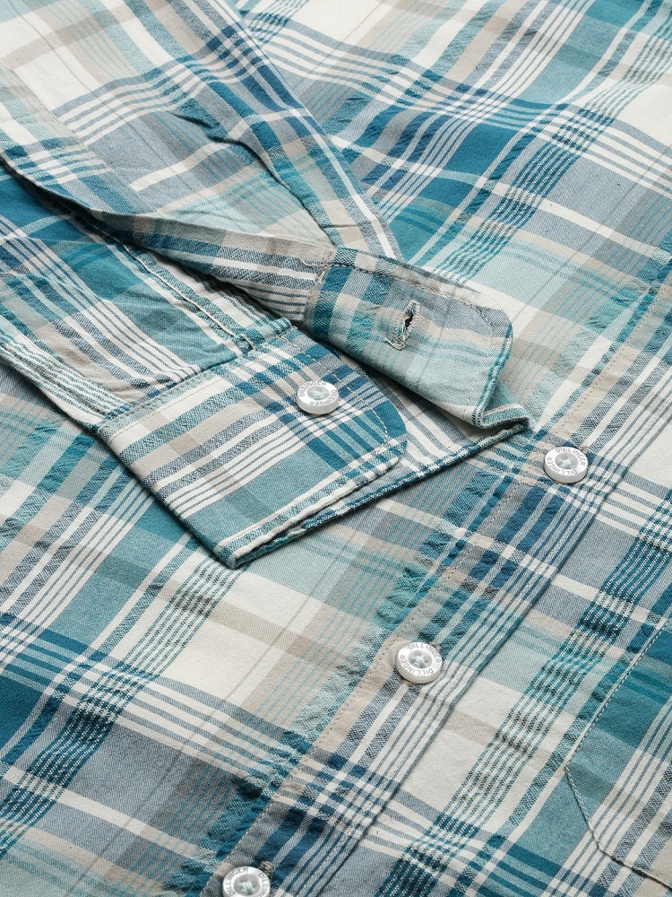 Men Checked Full Sleeve Shirt With Pocket