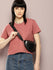 Womens Half Sleeve Round Neck Solid Boxy Fit Tshirts