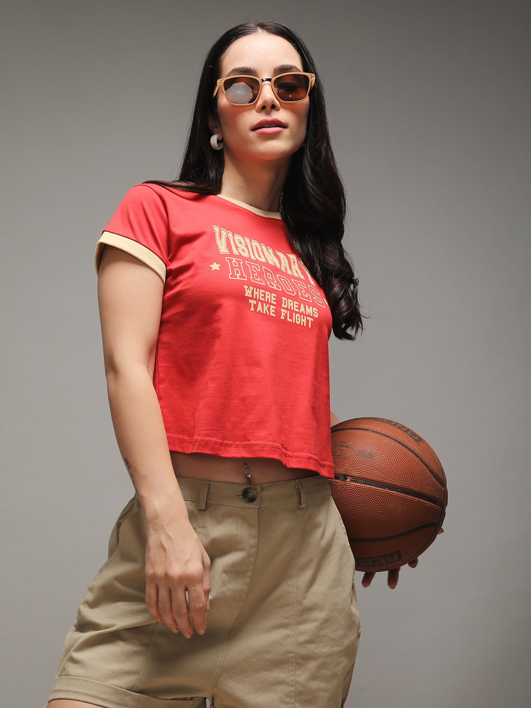 Womens Half Sleeve Round Neck Printed Regular Fit Tshirts
