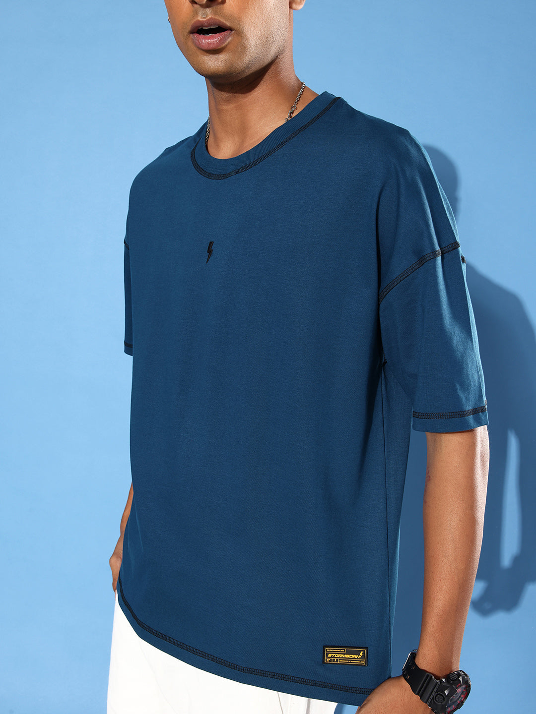 Mens Half Sleeve Drop Shoulder Plain Oversized Fit T-Shirts