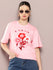 Womens Half Sleeve Round Neck Embroidery Oversized Fit Tshirts