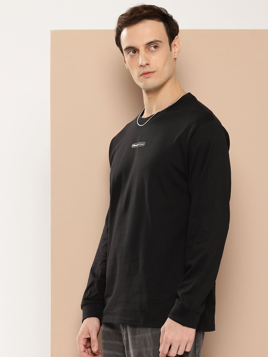 Mens Full Sleeve Round Neck Back Printed Oversized Fit Tshirts