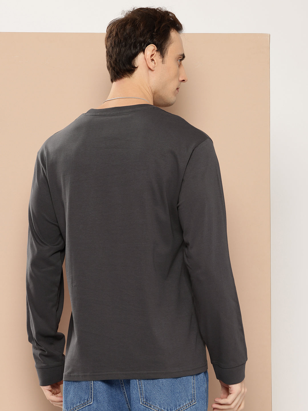 Mens Full Sleeve Round Neck Printed Oversized Fit Tshirts
