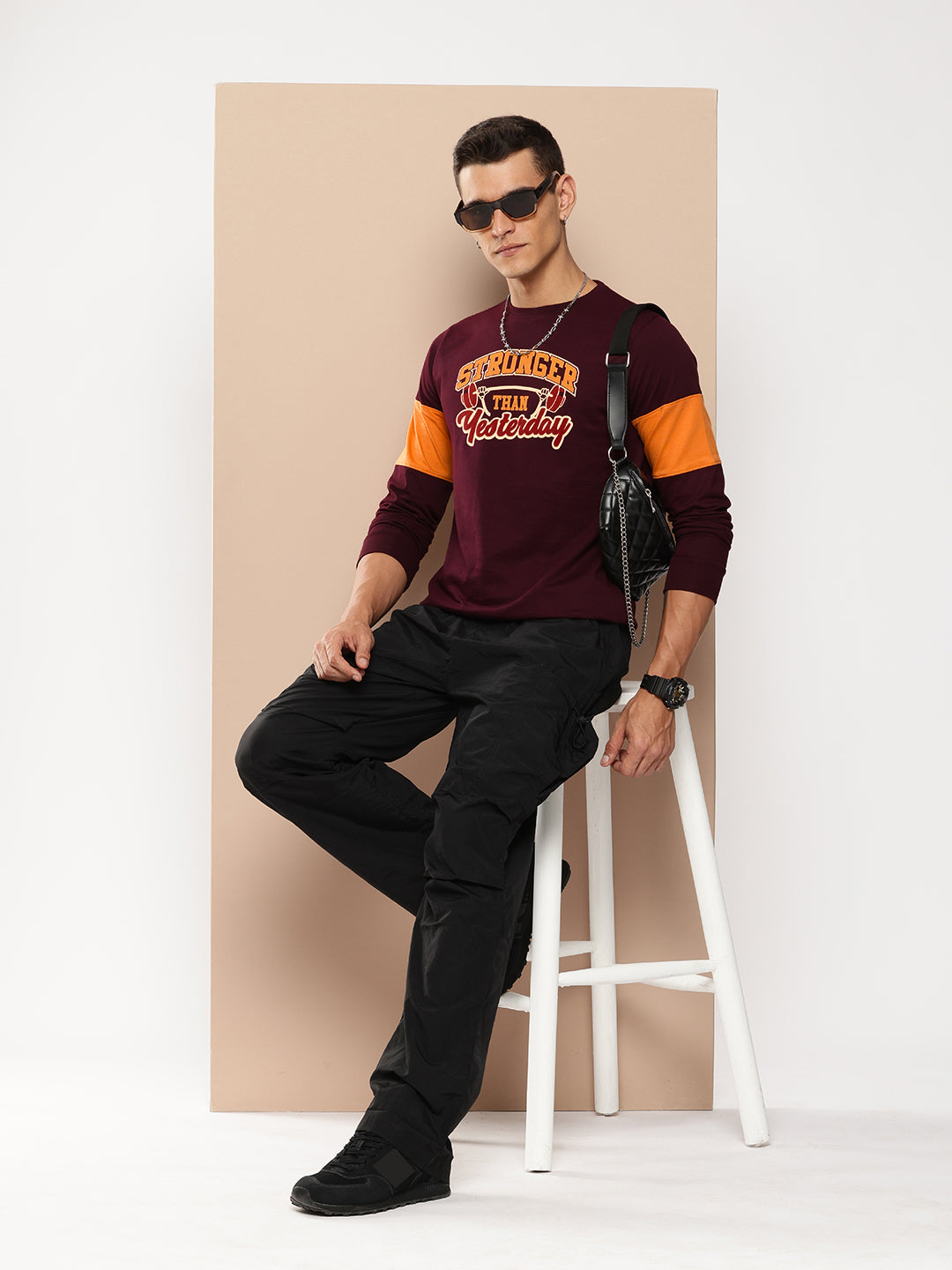 Mens Full Sleeve Round Neck Printed Regular Fit Tshirts