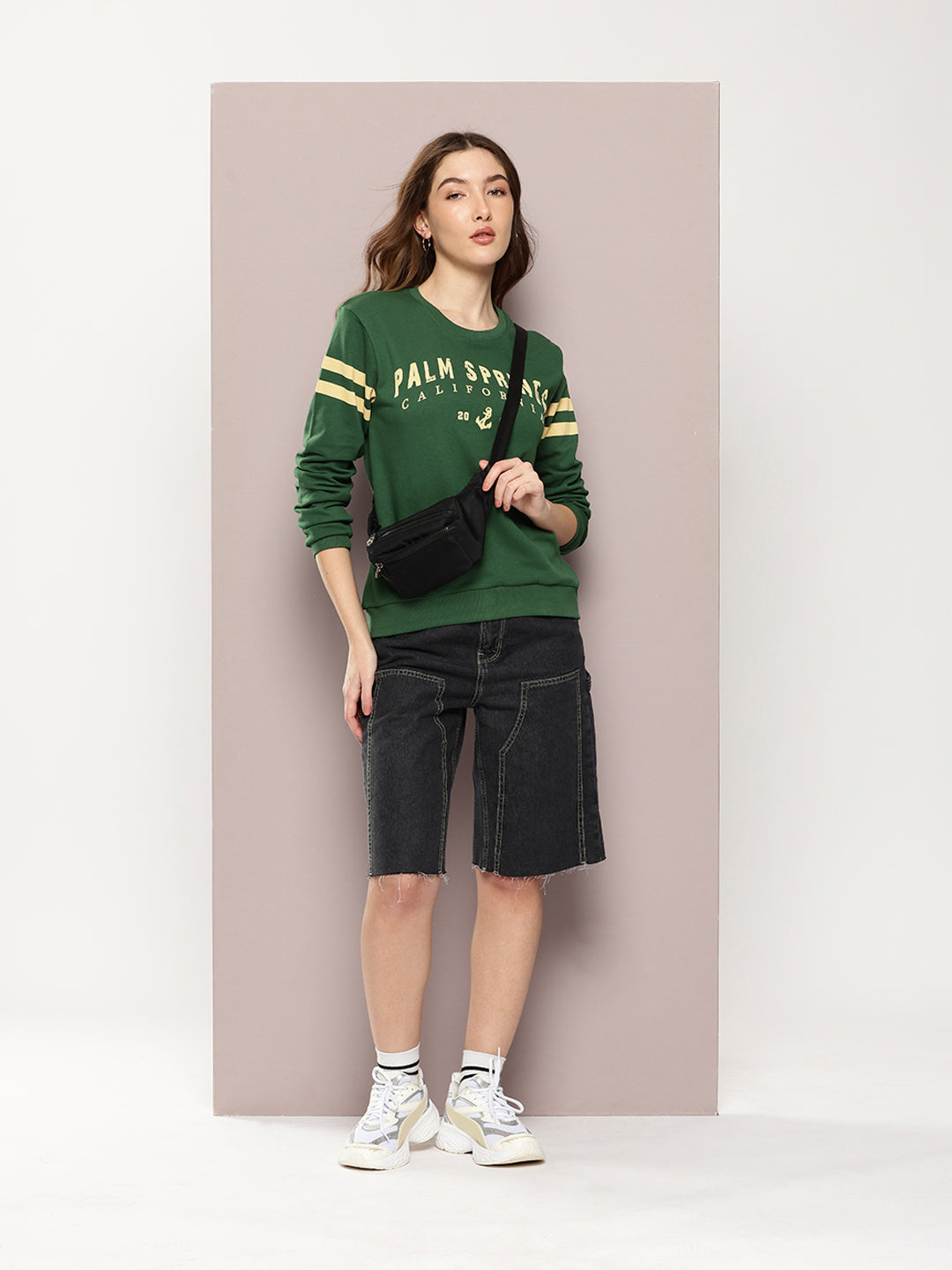 Womens Full Sleeve Round Neck Embroidered Relaxed Fit Tshirts