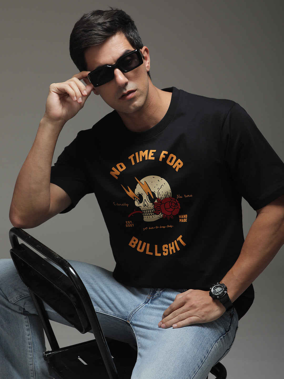Mens Half Sleeve Round Neck Printed Oversized Fit Tshirts