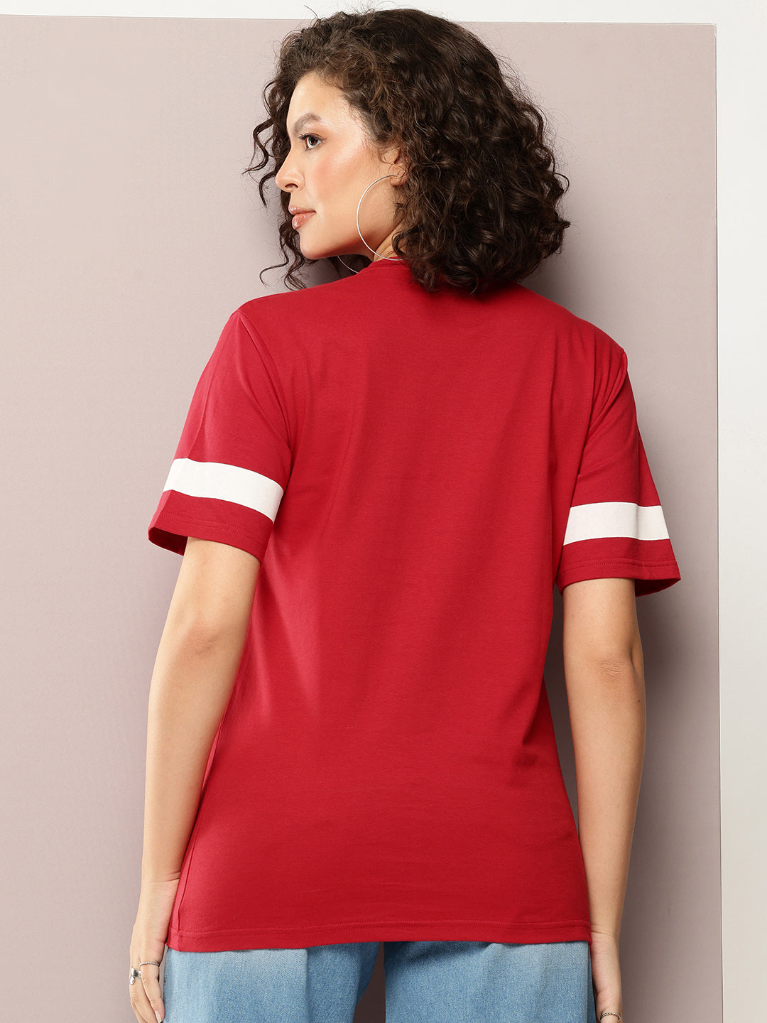 Womens Half Sleeve Round Neck Printed Oversized Fit Tshirts