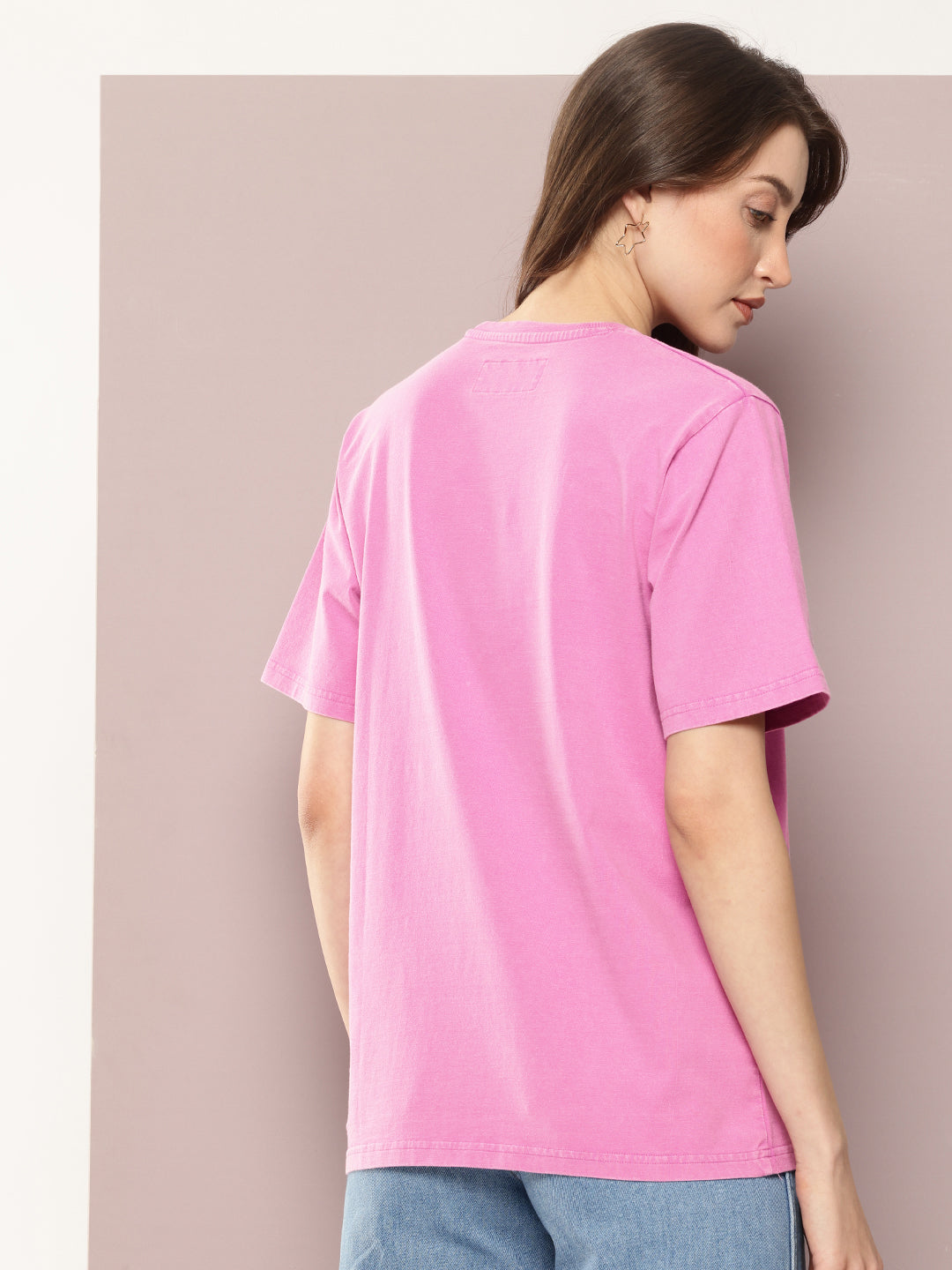Womens Half Sleeve Round Neck Printed Oversized Fit Tshirts