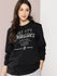Womens Full Sleeve Round Neck Printed Oversized Fit Tshirts
