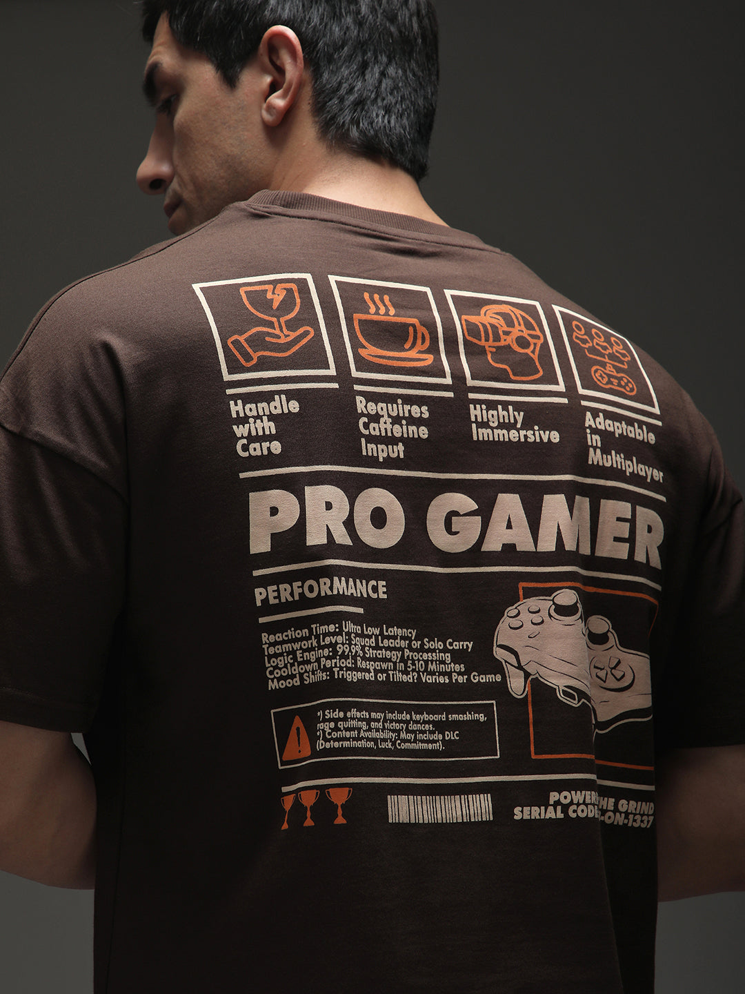 Mens Half Sleeve Drop Shoulder Printed Oversized Fit T-Shirts